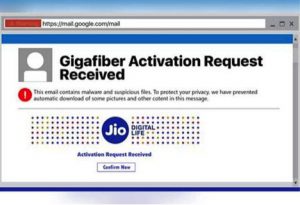 Jio Fiber subscription- Activation email asking for bank account details is a scam