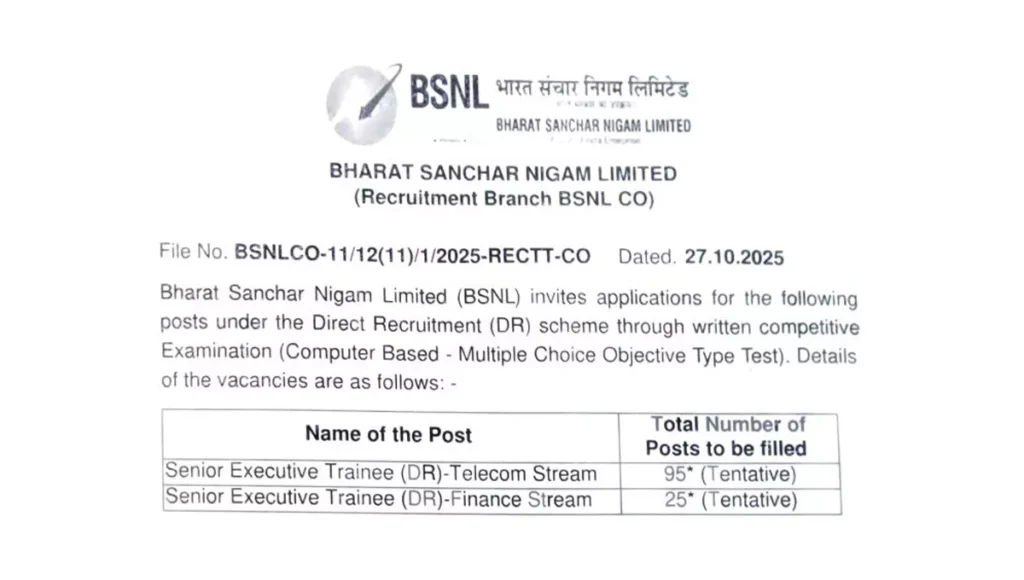 BSNL Recruitment 2025