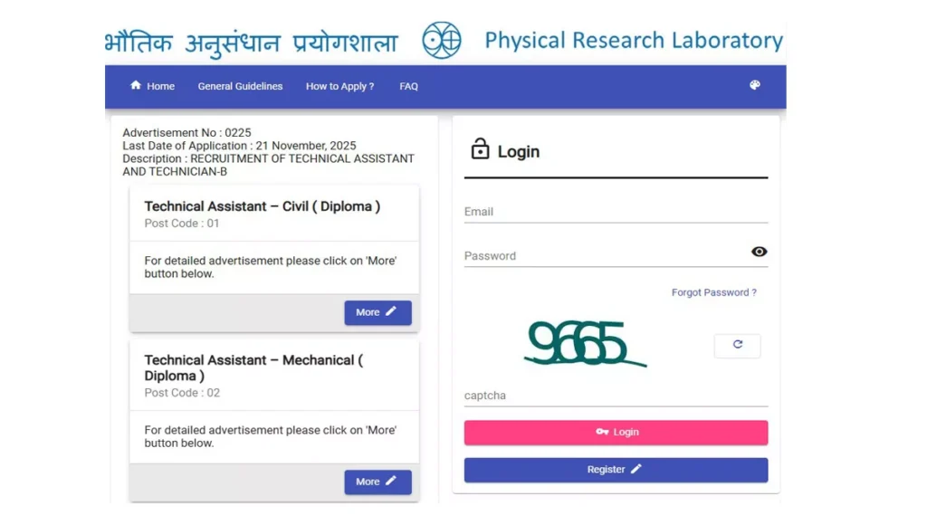 ISRO PRL Recruitment 2025