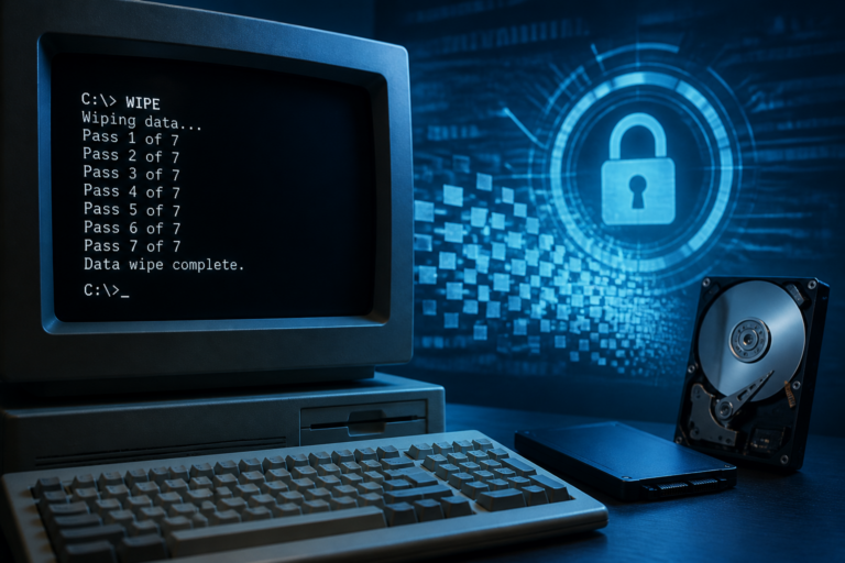 DOS data wipe command - Featured image for article